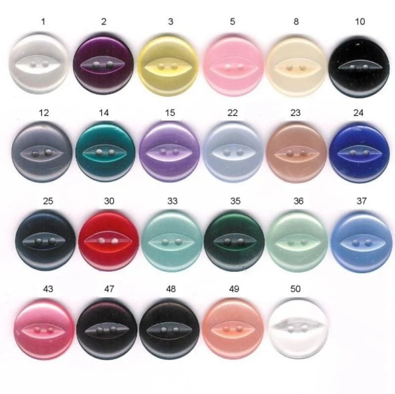 Fish Eye buttons 22 line size 14mm choice of colour